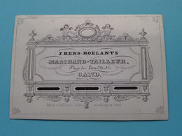 J. RENS - ROELANTS Marchand - Tailleur Place Du Lion D'Or GAND ( Carte Porcelaine / Porzellan / Porselein ) ! - Visitenkarten