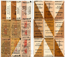 183.GREECE,MACEDONIA.ΒΥΡΩΝΕΙΑ,VIRONIA.18 DIFFFERENT EDMONDSON UNUSED RAILWAY TICKETS.IN EXCELLENT CONDITION - Europe