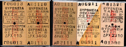 185.GREECE,MACEDONIA.ΒΥΡΩΝΕΙΑ,VIRONIA.5 DIFFERENT EDMONDSON UNUSED RAILWAY TICKETS IN EXCELLENT CONDITION - Europe