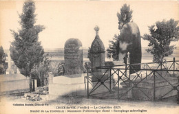 85-SAINT-GILLES-CROIX-DE-VIE-LE CIMETIERE 1927- MENHIR DE LA TONNELLE, MONUMENT PREHISTORIQUE CLASSE SARCAPHAGE MEROVING - Saint Gilles Croix De Vie