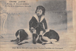 CPA 13 MARSEILLE RUE DE LA REPUBLIQUE MAISON M.DALAS SERRA CHINE JAPON JEAN MARIE DALAS ET SON CHIEN PORTHOS GARDIEN DES - Non Classés