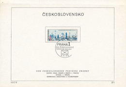 Czechoslovakia / First Day Sheet (1979/21) Praha 1: Day Czechoslovak Postage Stamps 1979 (Charles Bridge Of Prague) - Sculpture