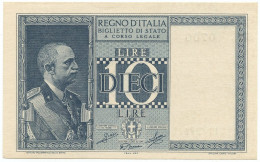 10 LIRE BIGLIETTO DI STATO VITTORIO EMANUELE III FASCIO 1944 XXII QFDS - Regno D'Italia - Altri