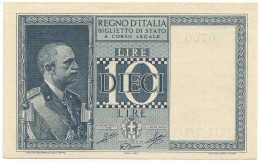 10 LIRE BIGLIETTO DI STATO VITTORIO EMANUELE III FASCIO 1944 XXII QFDS - Sonstige