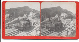 Photo Stereoscopique - Suisse & Savoie - Le Rigi Staffel - Train. - Stereoscopic