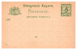 Allemagne - Bavière - Entiers Postaux - Postal  Stationery