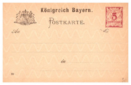 Allemagne - Bavière - Entiers Postaux - Ganzsachen