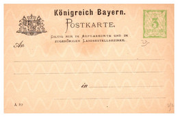 Allemagne - Bavière - Entiers Postaux - Interi Postali