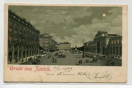 SUISSE Grus  Aus ZURICH écrite 25 Janvier 1899  Bahnhof Platz Place De La Gare  Cachets Zurich  -  D27 2018 - ZH Zürich