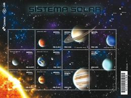 BRAZIL 2020  - SOLAR SYSTEM  PLANETS  -  MINISHEET 9 V  MINT - Unused Stamps