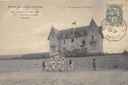 CPA 14 SAINT LAURENT SUR MER VIERVILLE OEUVRE DES SAINES VACANCES GYMNASTIQUE SUR LA PLAGE - Altri & Non Classificati