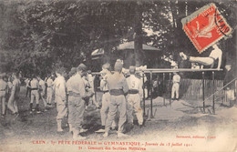 CPA 14 CAEN FETE FEDERALE DE GYMNASTIQUE 1911 CONCOURS DES ECTIONS MILITAIRES - Caen