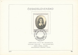 Czechoslovakia / First Day Sheet (1977/18 C) Praha: Vaclav Hollar (1607-1677) "Self-portrait" (1647); National Gallery - Grabados