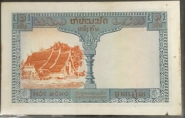 French Indochina Indo China Indochine Laos Vietnam Cambodia 1 Piastre VF++ Banknote Note 1954 - Pick # 100 / 02 Photo - Indochina