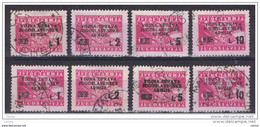 LITORALE  SLOVENO- OCCUPAZ. JUGOSLAVA:  1947  SOPRASTAMPATI  -  8  VAL. ROSA  US. -  SASS. 67//73 - Occup. Iugoslava: Litorale Sloveno