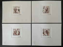 Guinée Guinea Bissau 2006 Epreuve D'Artiste Artist Proof Mi. 3421 - 3424 Mohandas Mahatma Gandhi India BRUN BROWN - Guinea-Bissau