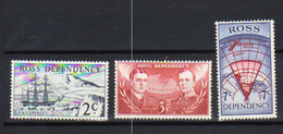 Ross Depency 1967  HMS „Erebus“, South Pole, Shackleton Und Scott, Ross Area And New Zealand,  Mi 5-7   MNH(**) - Unused Stamps