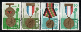 Cuba 1977 Mi# 2230-2233 Used - Natl. Decorations / Ribbons And Medals Of Honor - Used Stamps