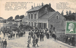 Saint-Gervais-d'Auvergne     63       Extérieur De La Gare. Pompiers. Fanfare .     (voir Scan) - Saint Gervais D'Auvergne