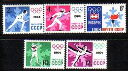 RUSSIA - UdSSR - 1964 - Jeux Olimpique D'Hiver A Insbruk - 5v** Dent. Mi 2866/70A - Ongebruikt