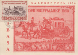 Carte  Maximum  1er  Jour   SARRE   Journée  Du  Timbre  SAARBRÜCKEN   1950 - Tarjetas – Máxima