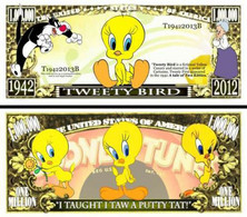 USA 1 Million Dollar Novelty Banknote Tweety (Warner Bros Looney Tunes) - UNC & CRISP - Otros – América