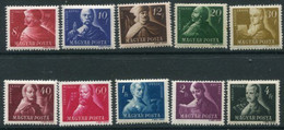 HUNGARY 1947 Liberation Fighters MNH / **.  Michel  971-80 - Unused Stamps