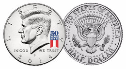 USA 2014 Kennedy Half Dollar Coin 50th ANNIVERSARY - Special Release Logo - UNC & COA - 1964-…: Kennedy