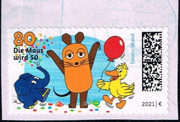 Bund 2021,Michel# 3597 O 50 Jahre Die Sendung Mit Der Maus, Selbstklebend - Used Stamps