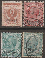 Italia Colonie Egeo Piscopi 1912 SaN°1 Lot 4v (o) Vedere Scansione - Ägäis (Piscopi)