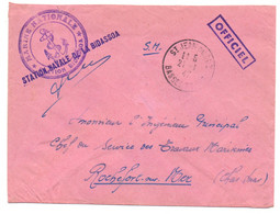 MARINE NATIONALE Cachet + Tampon Station Navale De La Bidassoa . Cachet à Date 21/01/1947 Saint Jean De Luz -64- - Militärstempel Ab 1900 (ausser Kriegszeiten)