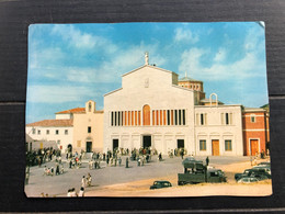 S. GIOVANNI ROTONDO ( FOGGIA ) CHIESA S. MARIA DELLE GRAZIE CON FACCIATA DEL CONVENTO CARTOLINA FORMATO EXTRA - Foggia