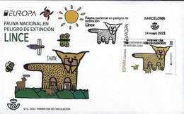 ESPAÑA /SPAIN /SPANIEN / ESPAGNE  -EUROPA 2021 -ENDANGERED NATIONAL WILDLIFE"- FDC De La SERIE N- MATASELLADO BARCELONA - 2021