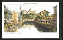 Künstler-AK Schwarzenberg I. Erzgeb., Blick Von Der Vorstadtbrücke - Schwarzenberg (Erzgeb.)