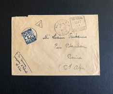 Lettre, LF Avec CAD "ALGER R.P ALGER", 1944+ Daguin à Droite "UN SEUL BUT LA VICTOIRE"+ Timbre TaxeN°11 OBL "BOUIRA" - Storia Postale