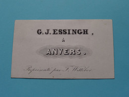 G. J. ESSINGH à  ANVERS Représenté Par F. Wittebor ( Carte Porcelaine / Porzellan / Porselein ) See SCAN ! - Visitenkarten
