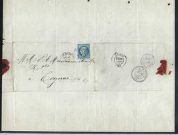 FRANCE 1872:  LAC Du Mans à Cognac Avec Le Y&T 60A, Obl. GC 2188 - 1871-1875 Cérès