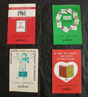 Calendrier Petit Format  ( Les 4 ) 1961 ; 1962 ; 1963 ; 1964 - Petit Format : 1961-70