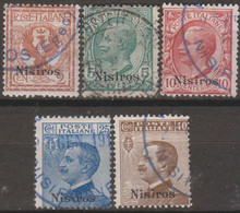 Italia Colonie Egeo Nisiro 1912 SaN°1 Lot 5v (o) Vedere Scansione - Ägäis (Nisiro)