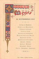 VENDEE - MENU Du 21 Novembre 1900 - Illustrateur - Imprimerie " A. GAULTIER " De CHANTONNAY - Enluminure - Voir Descrip - Other & Unclassified