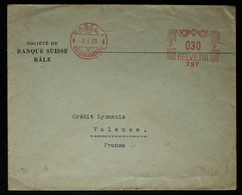 Suisse - EMA De La Banque Suisse Pour La France (crédit Lyonnais) - 1933 - Poststempel
