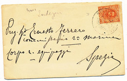 1898 R NAVE SARDEGNA DC SU LETTERA INTESTATA - Marcophilia