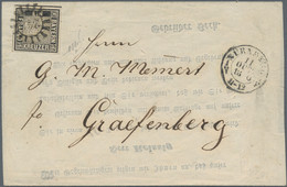 Bayern - Marken Und Briefe: 1849, 1 Kr Schwarz Auf Drucksache, Entwertet Mit Geschlossenem Mühlradst - Sonstige & Ohne Zuordnung