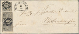 Bayern - Marken Und Briefe: 1849, SCHWARZER EINSER 1 Kr. Schwarz, Platte 1, 3 Exemplare Entwertet Mi - Otros & Sin Clasificación