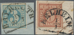 Bayern - Marken Und Briefe: 1849, Quadratausgabe 3 Und 6 Kr., Beide Werte Von Platte I Jeweils Mit H - Sonstige & Ohne Zuordnung