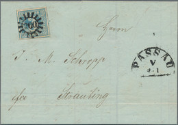 Bayern - Marken Und Briefe: 1849, 3 Kr. Hellblau Platte I Auf Kompl. Faltbrief Entwertet Mit GMR "26 - Otros & Sin Clasificación