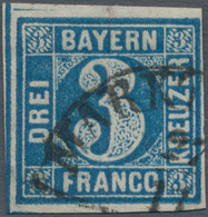 Bayern - Marken Und Briefe: 1850, Ziffer 3 Kr. Grünlichblau, Entwertet Mit Halbkreisstempel "MARKTBR - Sonstige & Ohne Zuordnung