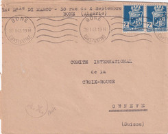ALGERIE  1943 LETTRE CENSUREE DE BONE - Storia Postale