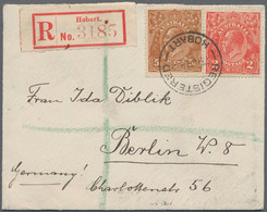 Australien: 1923/1937 Group Of 12 Registered Covers To Germany, All Franked By KGV. Definitives Up T - Colecciones