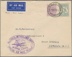 Australien: 1925/1954, EXCEPTIONAL COLLECTION OF FLIGHT COVERS, With Ca. 140 Covers, Incl. First Fli - Colecciones